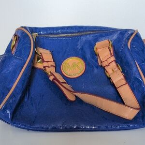 Michael Kors Royal Blue and Peach Handbag
